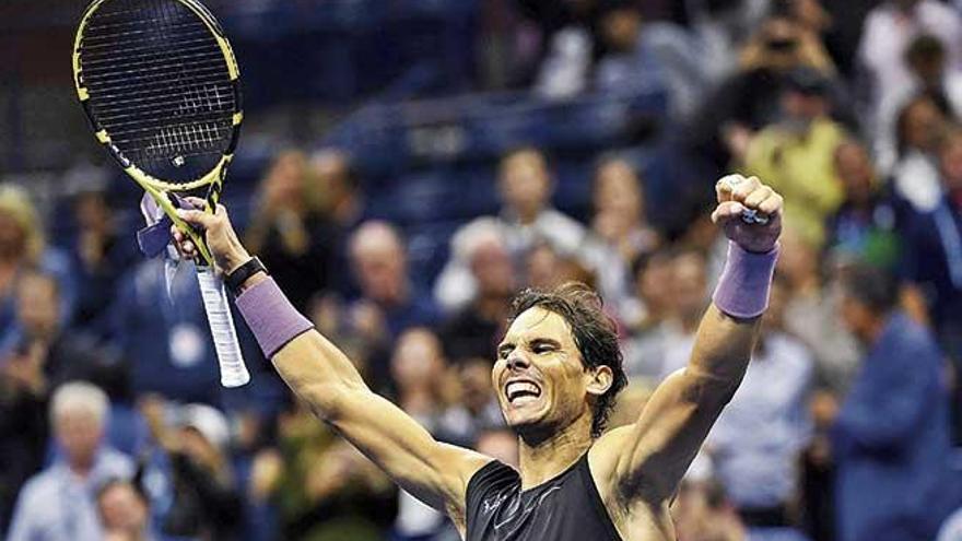 Nadal celebrÃ³ de esta manera su victoria sobre Berrettini.