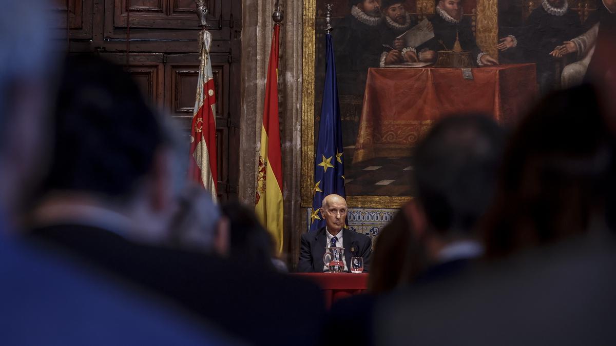 Santiago Grisolía, durante el acto de proclamación de ganadores de los Premios Rei Jaume I 2022