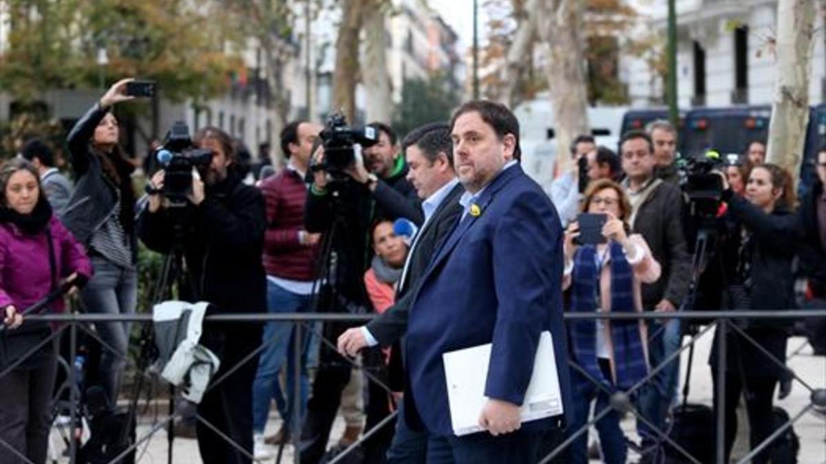 Oriol Junqueras se dirige a la Audiencia Nacional, el pasado 2 de noviembre.