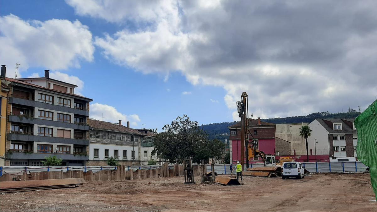 Los trabajos en la promoción de viviendas próxima a la Oliva.
