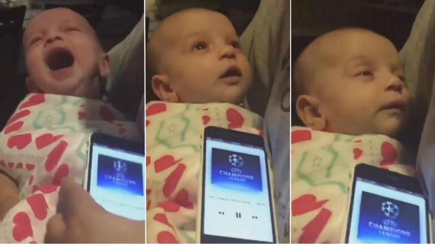 El himno de la Champions, lo único capaz de calmar (y dormir) a un bebé