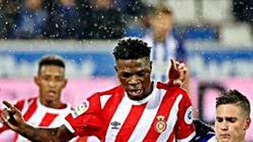 El davanter Kévin Soni ha disputat 8 partits oficials amb el Girona les dues últimes temporades.