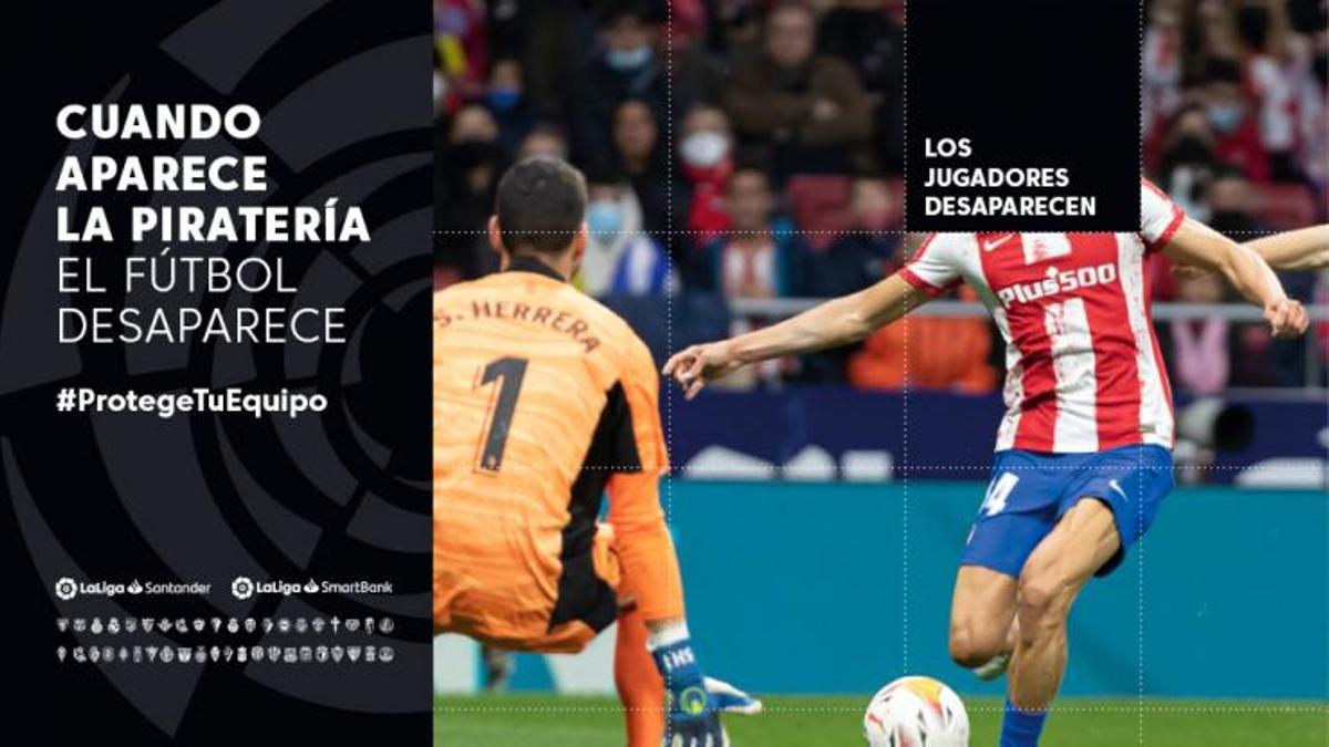 Cartel de LaLiga contra la piratería.