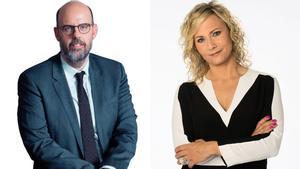 Jordi Basté (RAC 1) y Mònica Terribas (Catalunya Ràdio), directores de los programas con más oyentes de la radio en Catalunya.