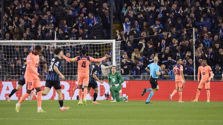 Una acción del Club Brujas - Barça de la Champìons 2025/26