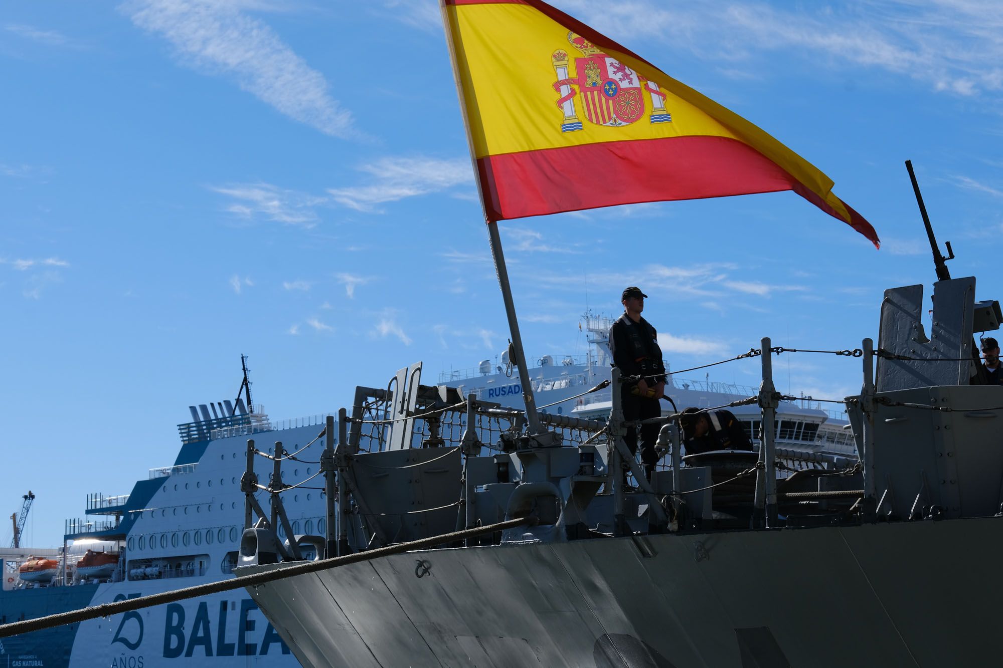 La fragata Santa María, en el puerto de Málaga.