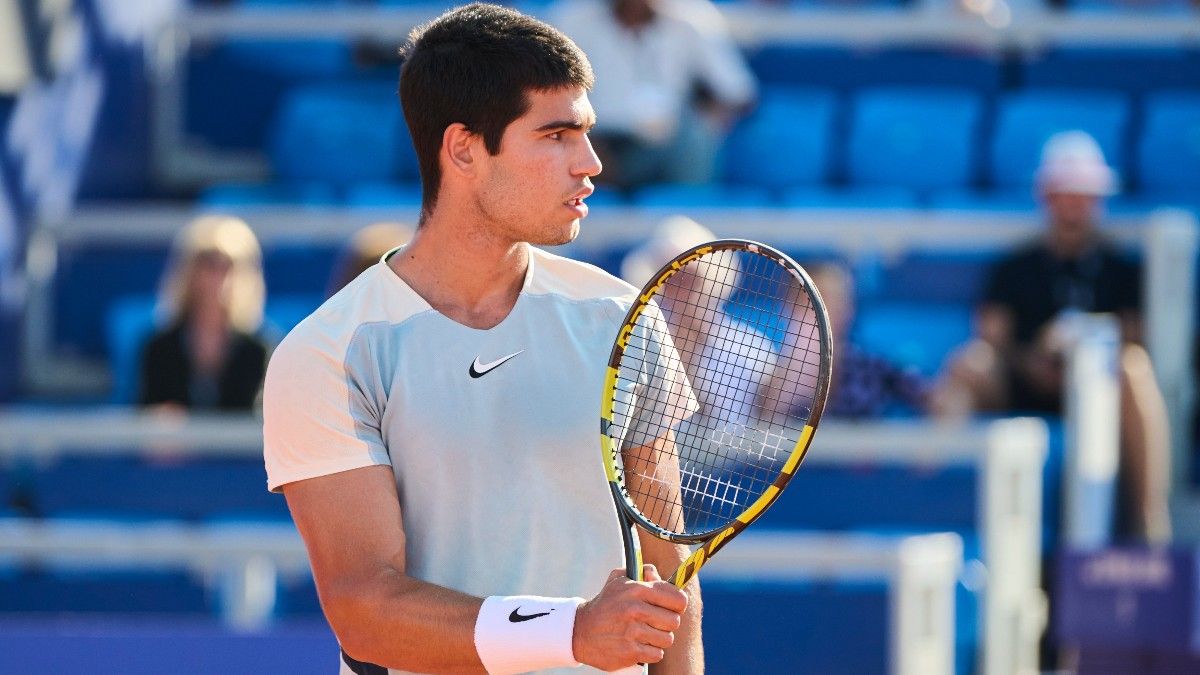 Alcaraz, durante su partido en Umag