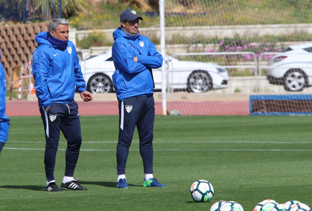 Entrenamiento del Málaga CF.