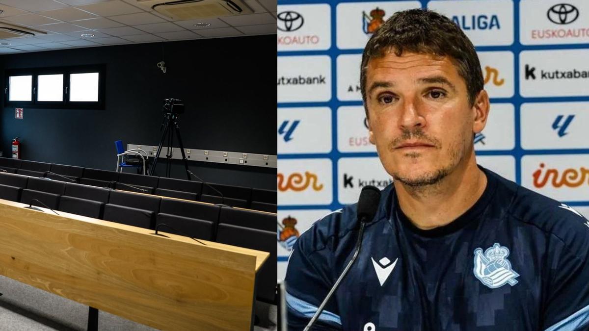 Jon Arsetegui, entrenador de la Real Sociedad B, en rueda de prensa
