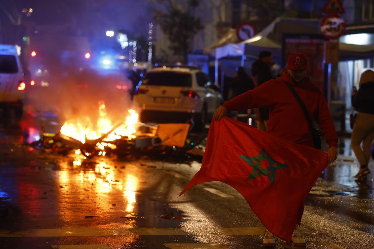 Disturbios en las calles de Bruselas tras la derrota de Bélgica ante Marruecos