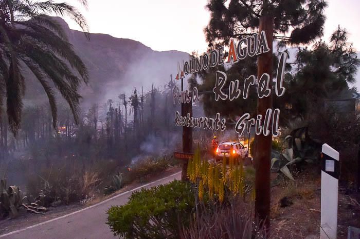 Incendio el hotel Molino del Agua, en Ayacata