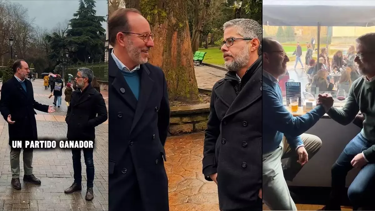 Mario Arias y Gerardo Antuña olvidan las rencillas y comparten su primer vídeo juntos: "El PP es el partido de Oviedo"