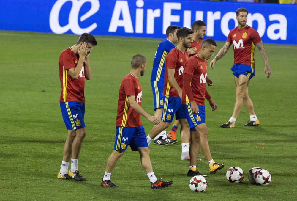 El entrenamiento de La Roja ayer en el Rico Pérez