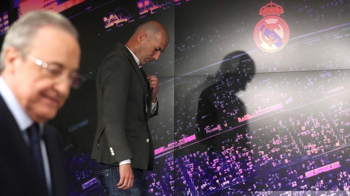 Florentino Pérez y Zidane, ayer.