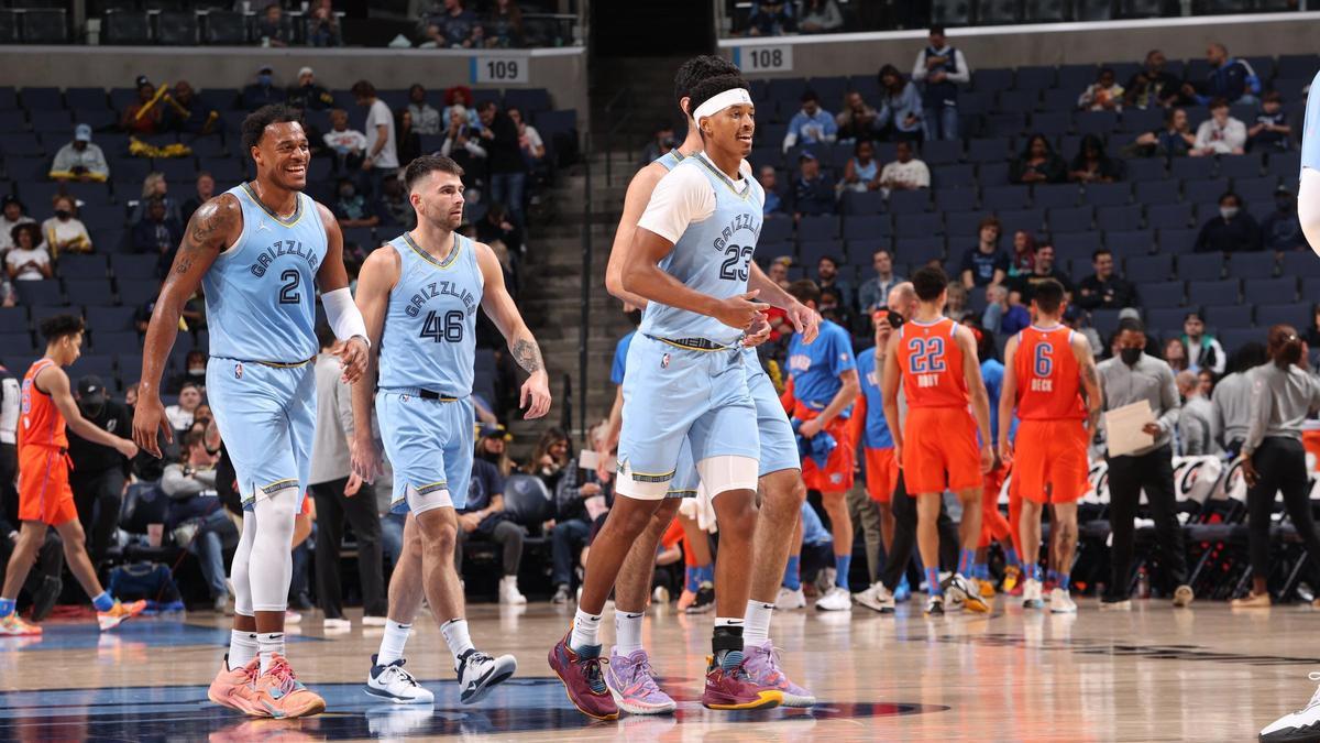 Los Grizzlies, durante el partido contra Oklahoma City.