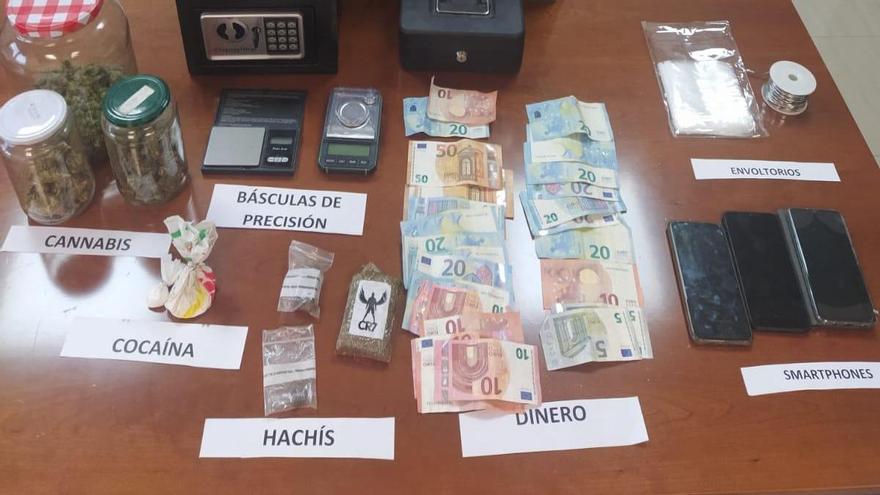 Dos detenidos en Espejo con hachís, coca y marihuana en un golpe al menudeo de drogas