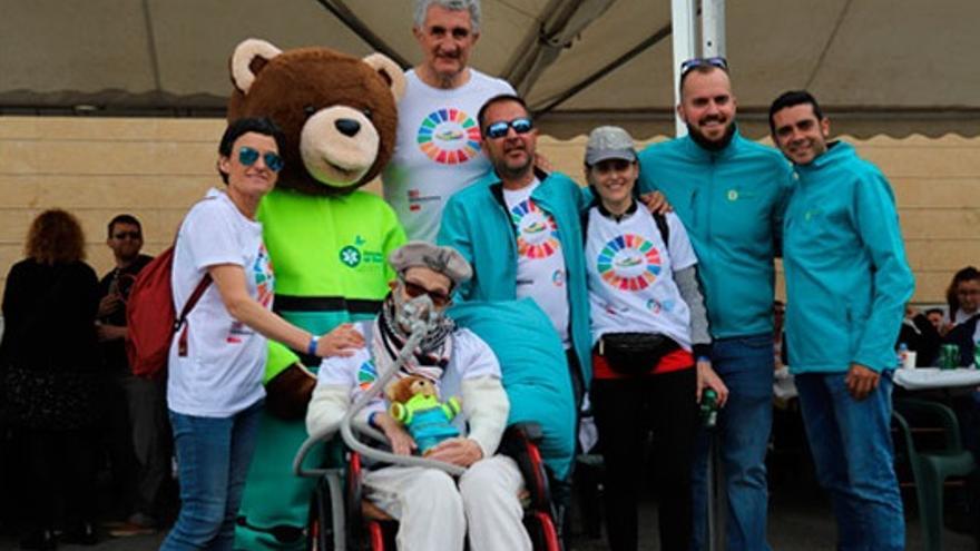 Fernando Romay, durante su participación en la marcha solidaria en abril de 2019.