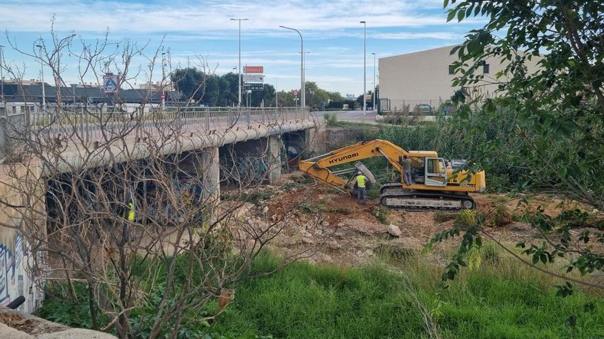 La CHJ elimina las cañas invasoras en la desembocadura del río Gorgos en Xàbia