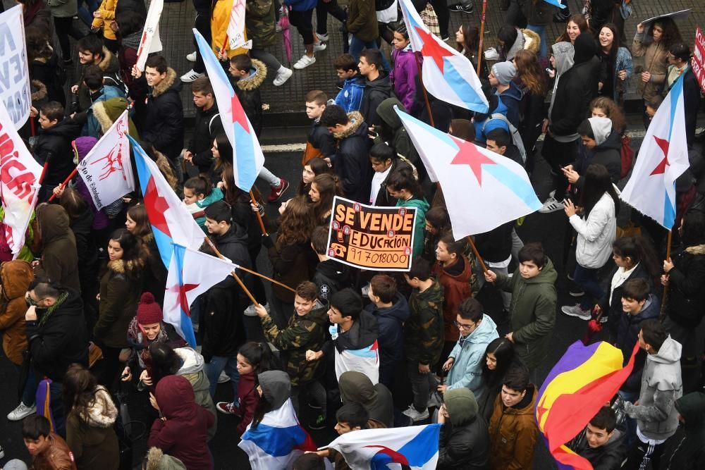 Estudiantes de A Coruña protestan contra la Lomce