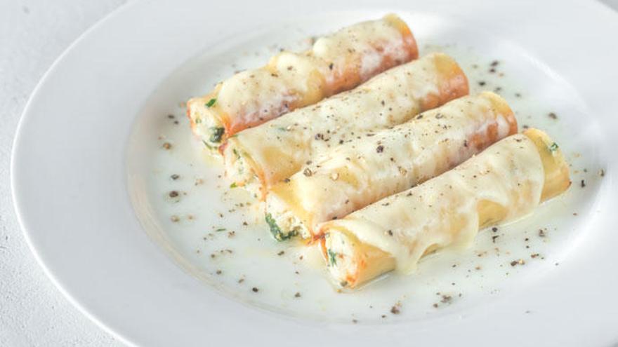 Canelones de bacalao