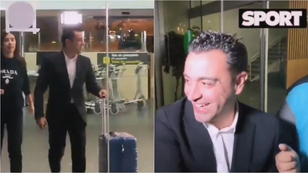 Xavi, "muy contento" por Luis Enrique tras aterrizar de Londres