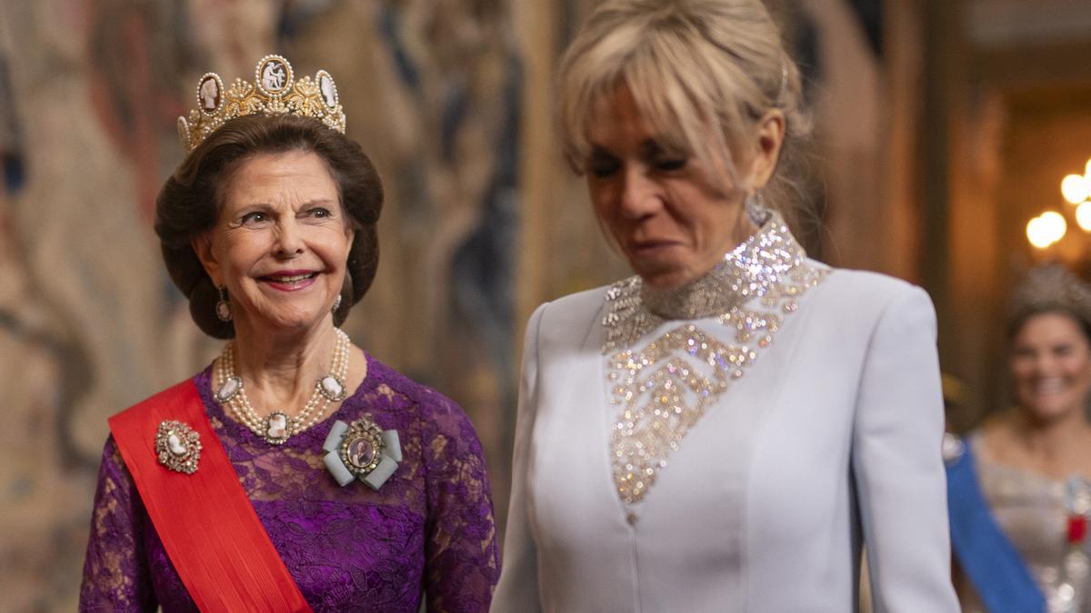 Tiaras y un vestido de H&amp;M: todas las fotos de la inolvidable cena de gala en Suecia con los Macron