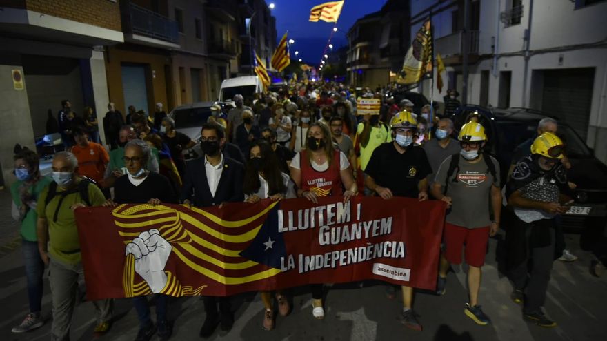 Arribada a Sant Joan de la marxa per l'1-O