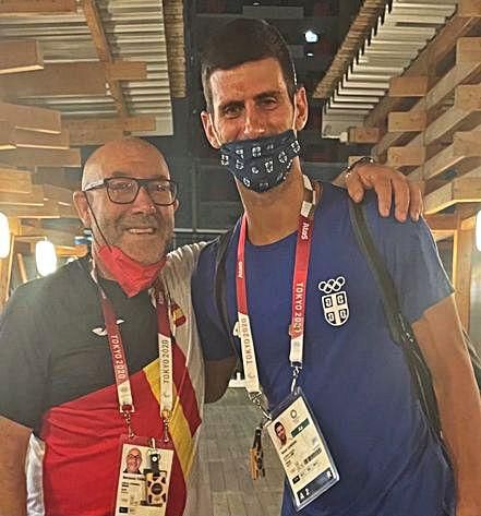Con el tenista Novak Djokovic.