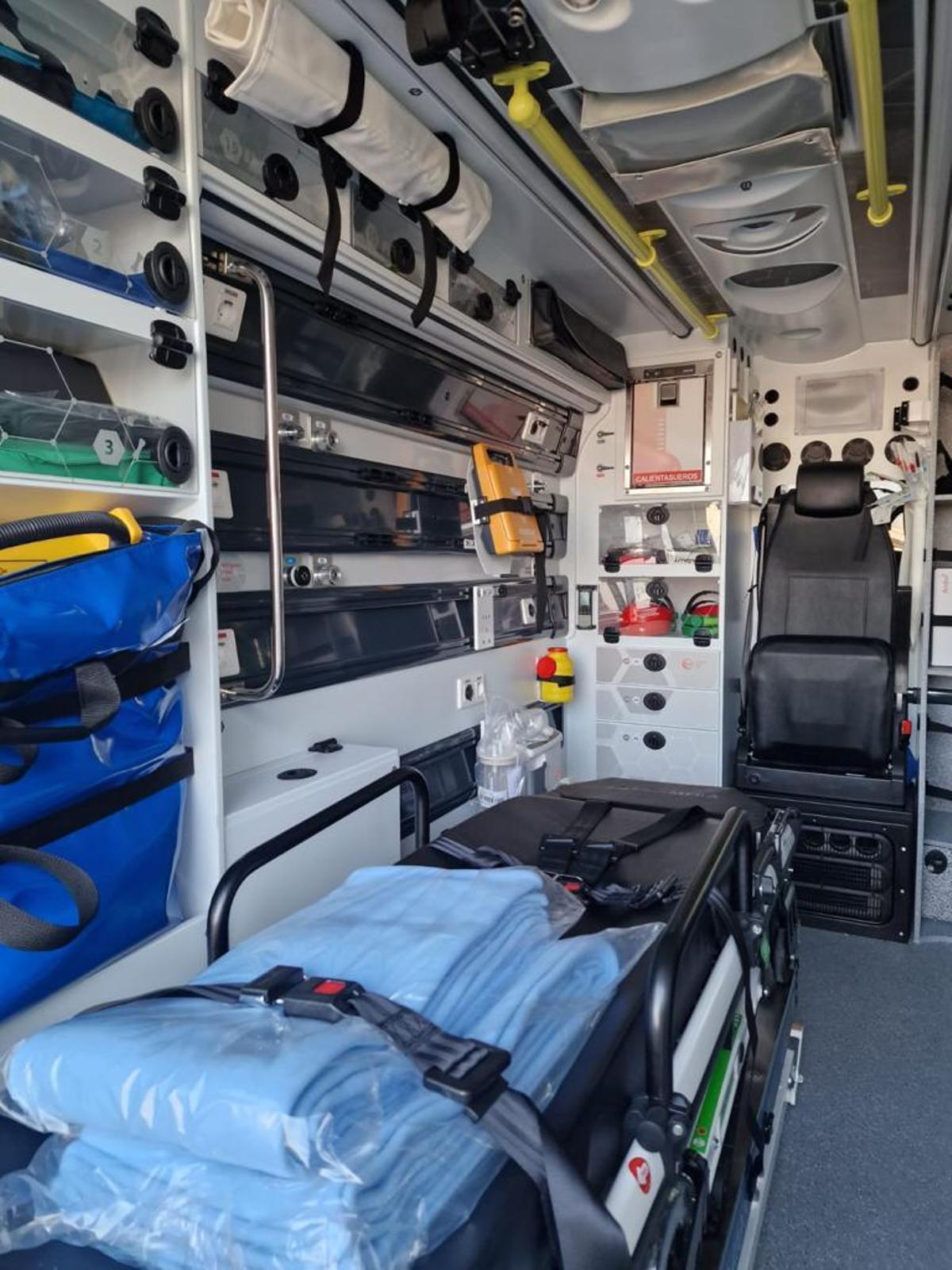 Equipamiento interior de las ambulancias.