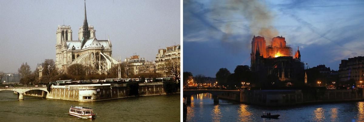 Notre Dame, antes y después del incendio