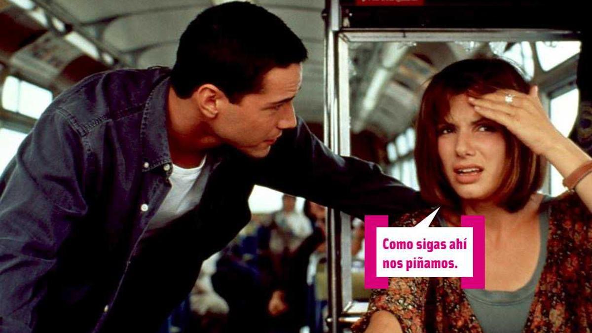 Keanu Reeves y Sandra Bullock en Speed