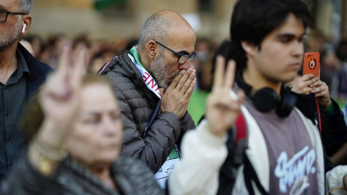 Acción en Barcelona para denunciar el genocidio en Gaza