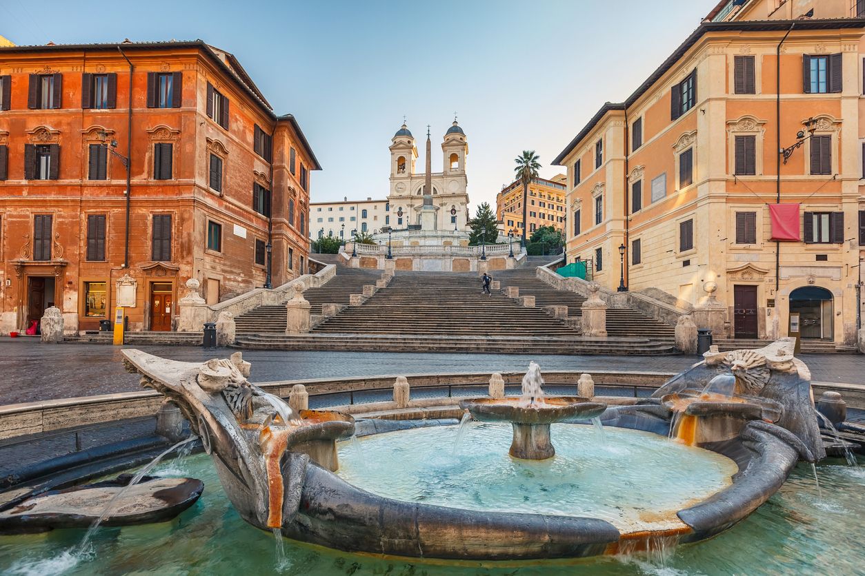 Escalinata de la Plaza de España por la mañana, Roma