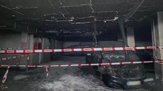 Así ha quedado el garaje de Zamora donde se incendió un trastero