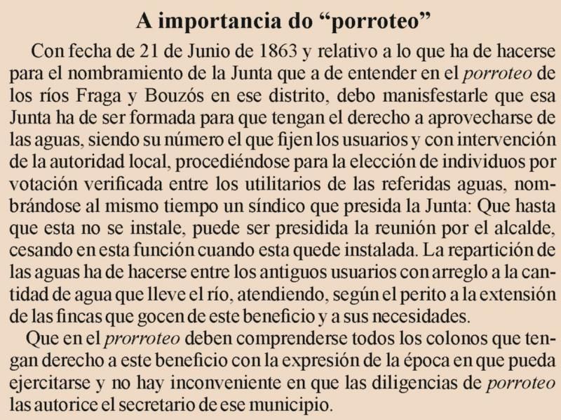 Texto sobre a importancia do "prorroteo". / A.A.