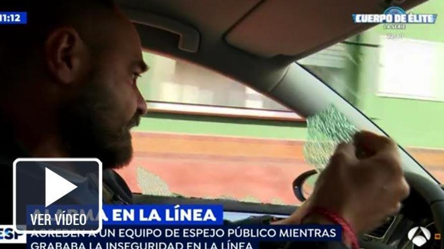 Los reporteros en el momento de la agresión