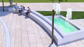 Árboles, piedra y agua para la nueva plaza de la Farola de A Estrada