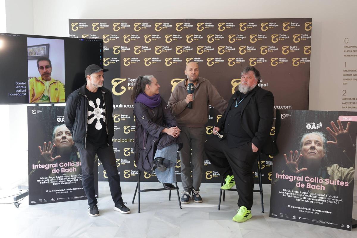 Suso33, Conchi Almeida, Miquel Àngel Aguiló y Miquel Àngel Raió, ayer en el Teatre Principal d’Inca