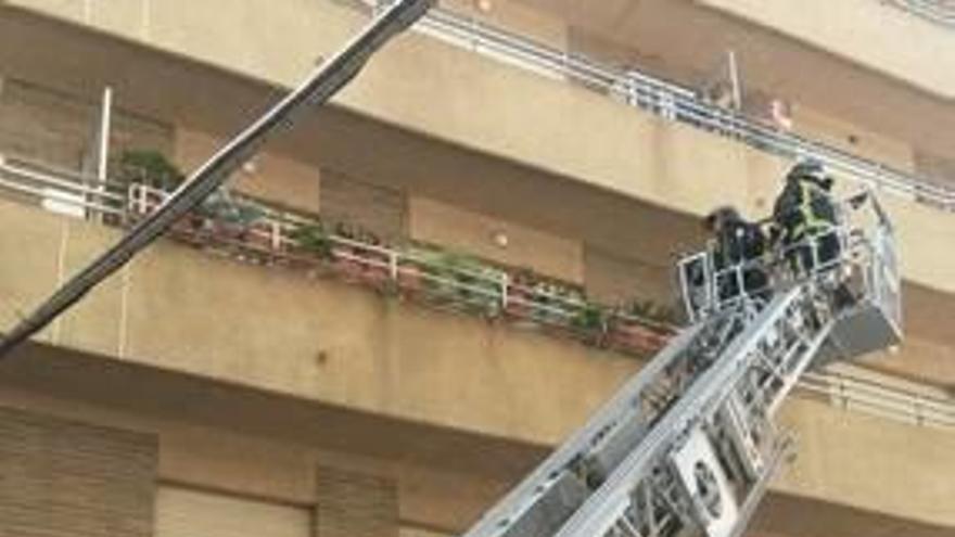 Los bomberos rescatan a un perro que llevaba 4 días en  un balcón sin beber ni comer