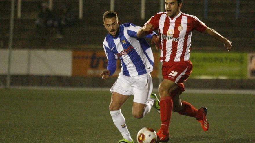 Una jugada del Figueres-Girona del 2014 a la Copa