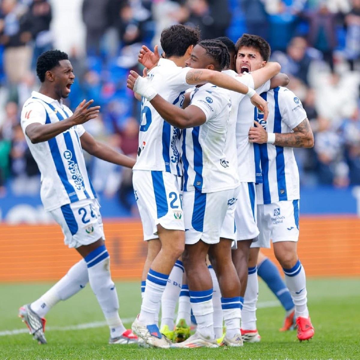 El Leganés, rival este sábado del Málaga CF, celebra una de sus últimas victorias.