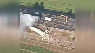 Reabierto el tráfico en la AP-7 en sentido sur tras un accidente mortal con tres camiones en L'Aldea (Tarragona)