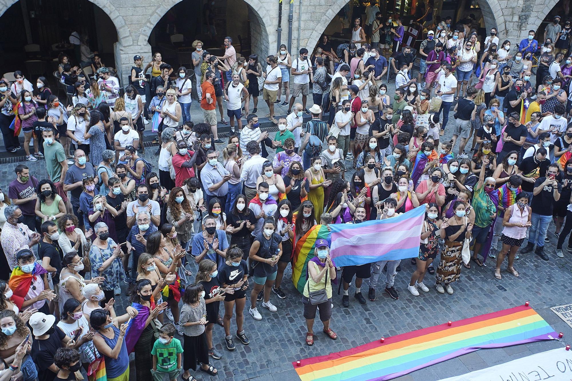 Concentració per condemnar la mort de Samuel Luiz a Girona