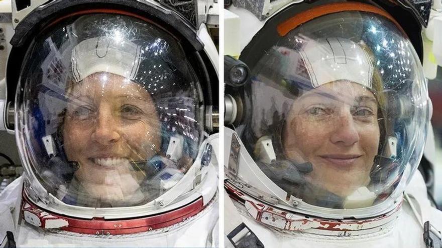 Zwei Astronauten beenden einen Weltraumspaziergang mit Mobilitätsproblemen in einem Anzug
