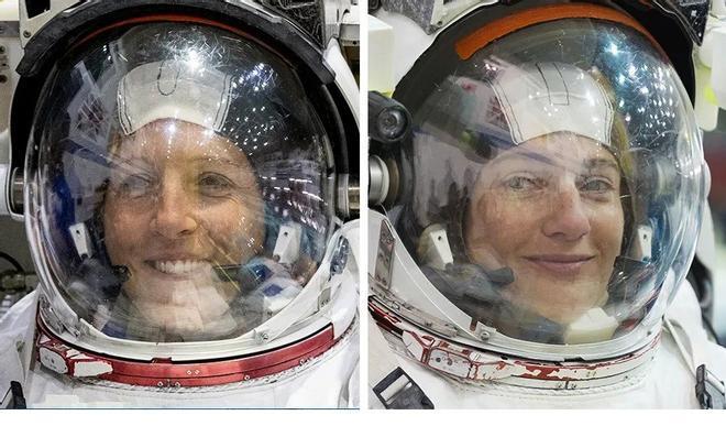 Dos astronautas concluyen un paseo espacial con problemas de movilidad en un traje