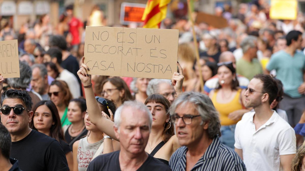 Una de les pancartes de la manifestació del passat 26 de juliol.