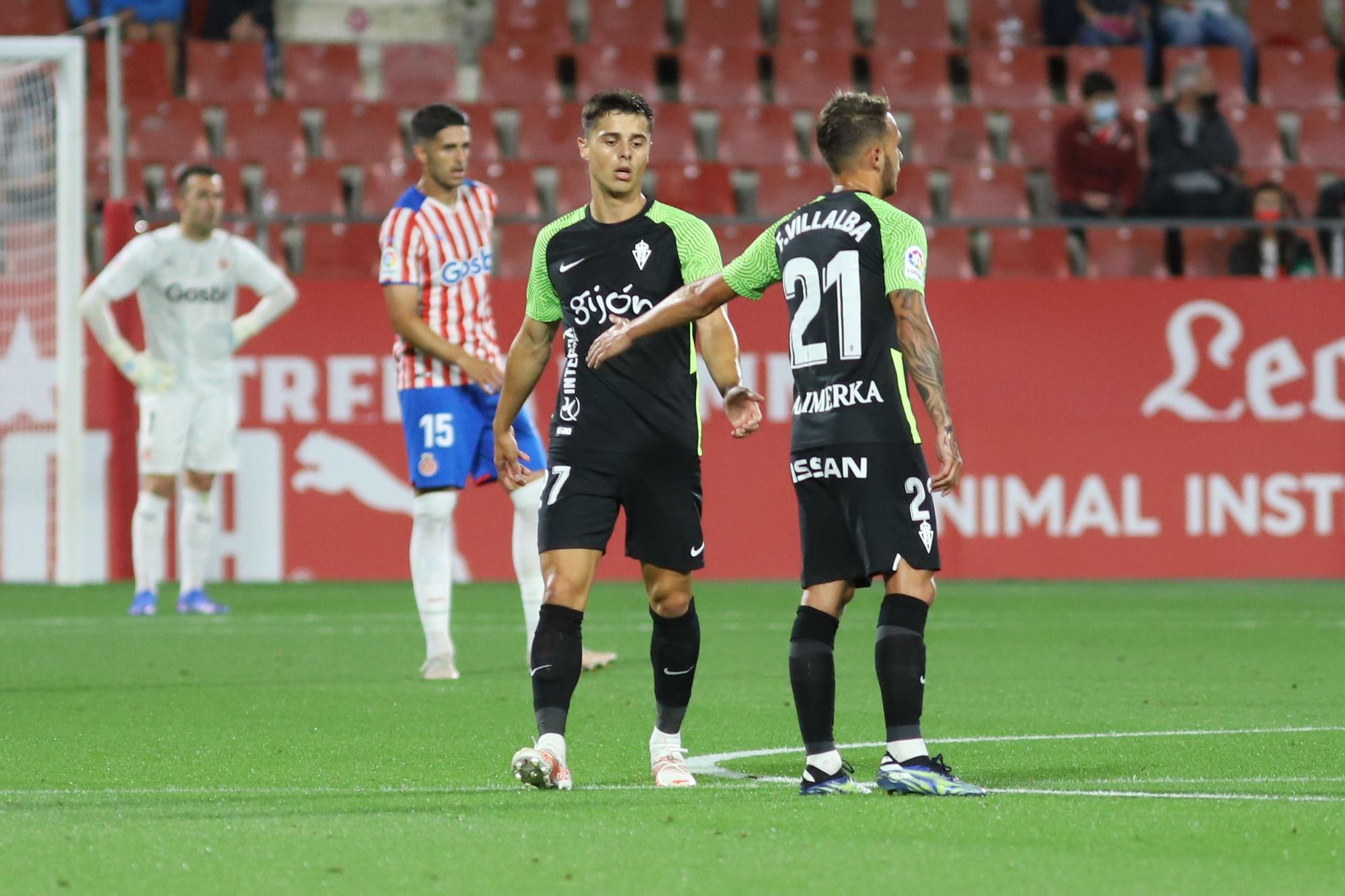 Las imágenes del partido entre el Girona y el Sporting (1-2)