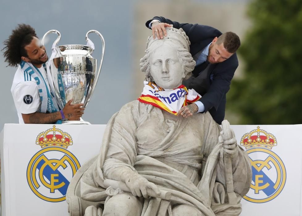 Las celebraciones del Real Madrid tras ganar su decimotercera Copa de Europa