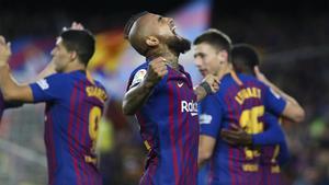 Arturo Vidal celebra su gol en el 5-1 al Real Madrid