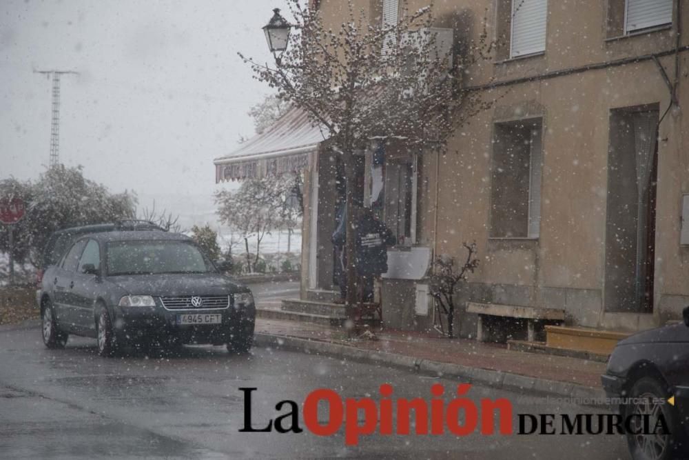 Nieva en las pedanías altas de la comarca del Noro